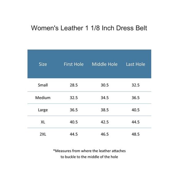 CTM Women's Leather 1 1/8 Inch Dress Belt - Picture 4 of 4